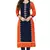 Orange embroidered rayon stitched  party wear kurtis
