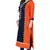 Orange embroidered rayon stitched  party wear kurtis