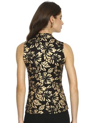 Ira Soleil Black all over printed Jacket made with Polyester lycra fabric 5