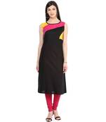 Multicolor woven cotton stitched kurtas-and-kurtis