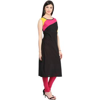Multicolor woven cotton stitched kurtas-and-kurtis 3