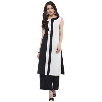 Black plain polyester stitched kurtas-and-kurtis 1
