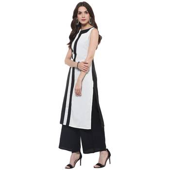 Black plain polyester stitched kurtas-and-kurtis 3