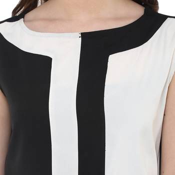 Black plain polyester stitched kurtas-and-kurtis 4