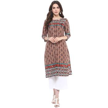Multicolor printed polyester stitched kurtas-and-kurtis 1