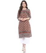Multicolor printed polyester stitched kurtas-and-kurtis