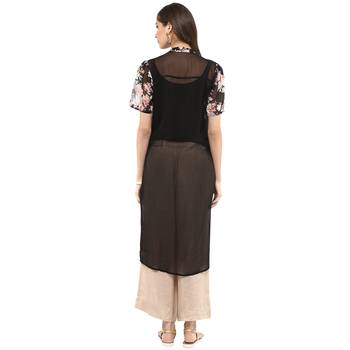 Black printed georgette stitched kurtas-and-kurtis 2