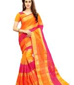 Multicolor woven chanderi silk saree with blouse