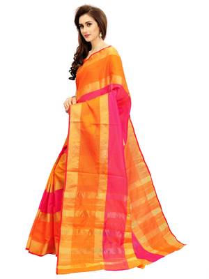 Multicolor woven chanderi silk saree with blouse 2