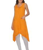 Ada Mustard Hand Embroidered Chikankari Cotton Kurti