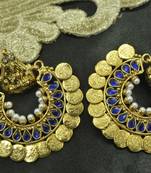 Ram Leela Royal Blue colour Coin Earrings