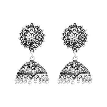 Germen Silver Oxidised Handmade Jhumki/Earrings For Womens  and  Girls 1