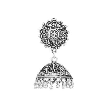Germen Silver Oxidised Handmade Jhumki/Earrings For Womens  and  Girls 2