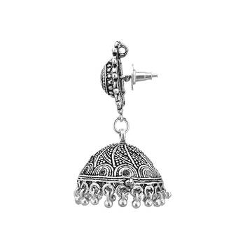 Germen Silver Oxidised Handmade Jhumki/Earrings For Womens  and  Girls 3
