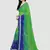 Green  printed faux georgette saree with blouse