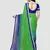 Green  printed faux georgette saree with blouse