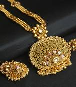 Fine design white stone studded long haram set