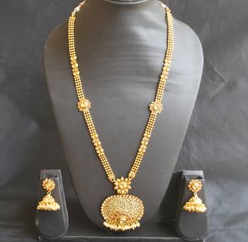 Fine design white stone studded long haram set 2