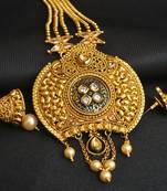 Ravishing traditional pure copper black meenakari long haram set