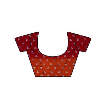 Orange Printed Faux Georgette Saree With Blouse 4