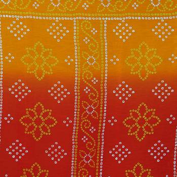 Orange Printed Faux Georgette Saree With Blouse 5