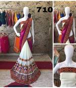 Purple Embroidered Georgette Saree With Blouse