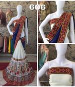 Navy Blue Embroidered Georgette Saree With Blouse