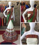 Green Embroidered Georgette Saree With Blouse