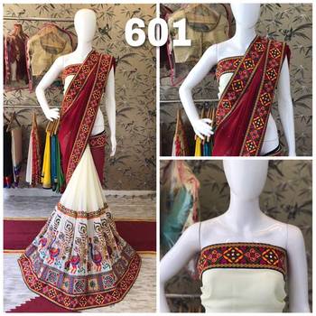 Maroon Embroidered Georgette Saree With Blouse 1
