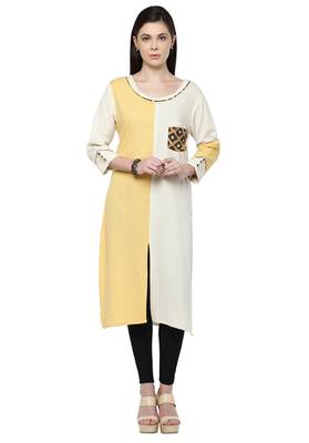 Multicolor plain cotton stitched kurtas-and-kurtis 1