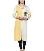 Multicolor plain cotton stitched kurtas-and-kurtis