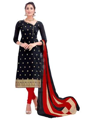Black Ebroidered Banarsi Salwar With Dupatta 1