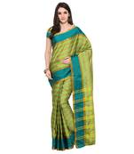 Green Woven Art Silk Saree With Blouse