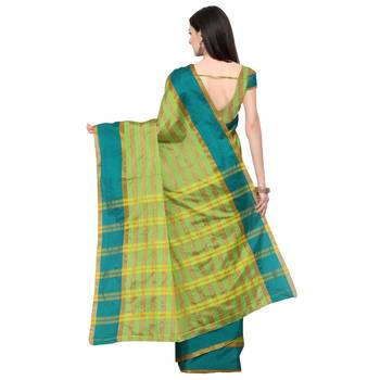 Green Woven Art Silk Saree With Blouse 2