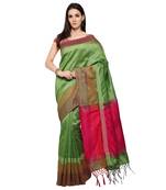 Green Woven Art Silk Saree With Blouse