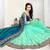 Turquoise embroidered georgette Net Saree With Blouse