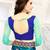 Turquoise embroidered georgette Net Saree With Blouse