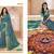 Blue Embroidered Faux Raw Silk Saree With Blouse