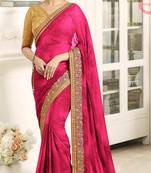 Pink Embroidered Georgette Saree With Blouse