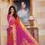 Pink Embroidered Faux Raw Silk Saree With Blouse