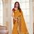 Yellow Embroidered Faux Raw Silk Saree With Blouse