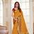 Yellow Embroidered Faux Raw Silk Saree With Blouse