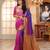 Multicolor Embroidered Faux Raw Silk Saree With Blouse