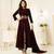 Maroon embroidered silk  semi stitched salwar suit with dupatta 