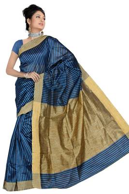 Khicha Patti Saree   Blue 1