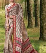 Silver jacquard crepe saree with blouse