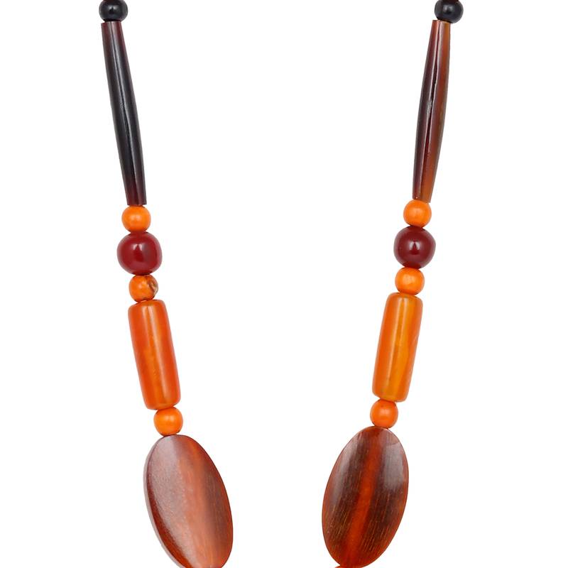 LONGLEAF PINE Orange Acrylic Resin Necklace For Women