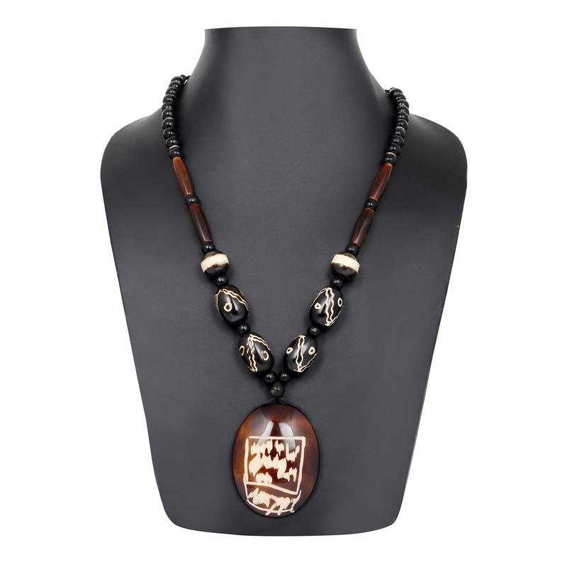 EBIARA Brown Acrylic Resin Necklace For Women