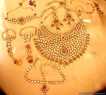 Ruby Kundan Meenakari Royal Bridal Necklace Set 1