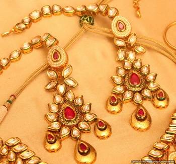 Ruby Kundan Meenakari Royal Bridal Necklace Set 4